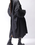 【RUNDHOLZ】 DENIM GLOSS OVERSIZED LIGHT COAT 103_BLACK GLOSS