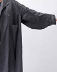 【RUNDHOLZ】 DENIM GLOSS OVERSIZED LIGHT COAT 103_BLACK GLOSS