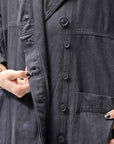 【RUNDHOLZ】 DENIM GLOSS OVERSIZED LIGHT COAT 103_BLACK GLOSS