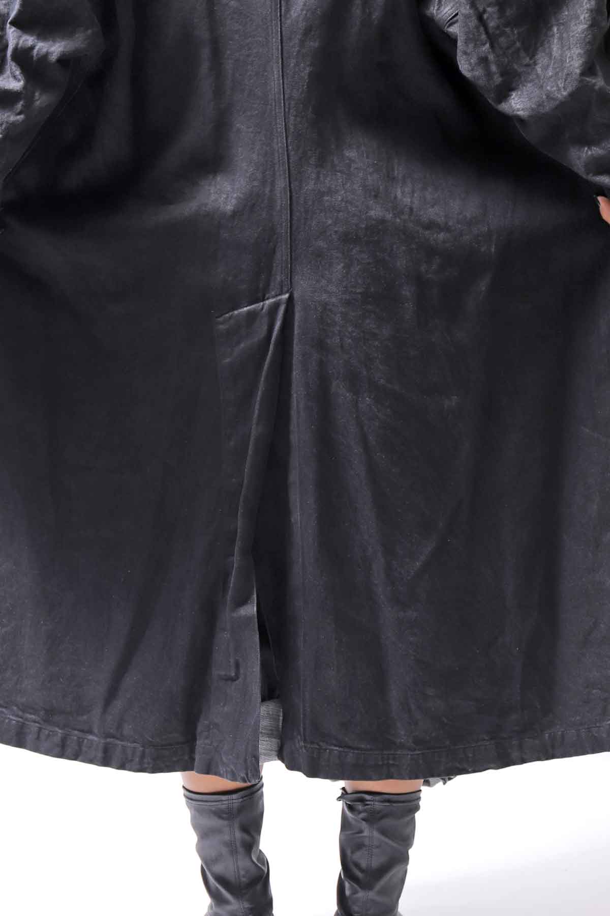 【RUNDHOLZ】 DENIM GLOSS OVERSIZED LIGHT COAT 103_BLACK GLOSS
