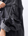 【RUNDHOLZ】 DENIM GLOSS OVERSIZED LIGHT COAT 103_BLACK GLOSS