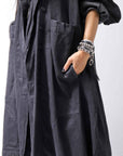【RUNDHOLZ】 DENIM GLOSS OVERSIZED LIGHT COAT 103_BLACK GLOSS