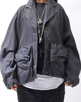 【RUNDHOLZ】 DENIM GLOSS DOLMAN SLEEVE JACKET 103_BLACK GLOSS