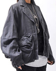 【RUNDHOLZ】 DENIM GLOSS DOLMAN SLEEVE JACKET 103_BLACK GLOSS