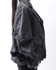 【RUNDHOLZ】 DENIM GLOSS DOLMAN SLEEVE JACKET 103_BLACK GLOSS