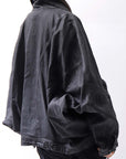【RUNDHOLZ】 DENIM GLOSS DOLMAN SLEEVE JACKET 103_BLACK GLOSS