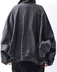 【RUNDHOLZ】 DENIM GLOSS DOLMAN SLEEVE JACKET 103_BLACK GLOSS