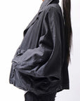 【RUNDHOLZ】 DENIM GLOSS DOLMAN SLEEVE JACKET 103_BLACK GLOSS