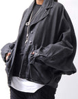 【RUNDHOLZ】 DENIM GLOSS DOLMAN SLEEVE JACKET 103_BLACK GLOSS