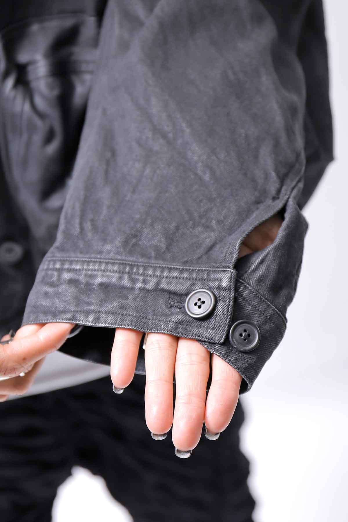 【RUNDHOLZ】 DENIM GLOSS DOLMAN SLEEVE JACKET 103_BLACK GLOSS