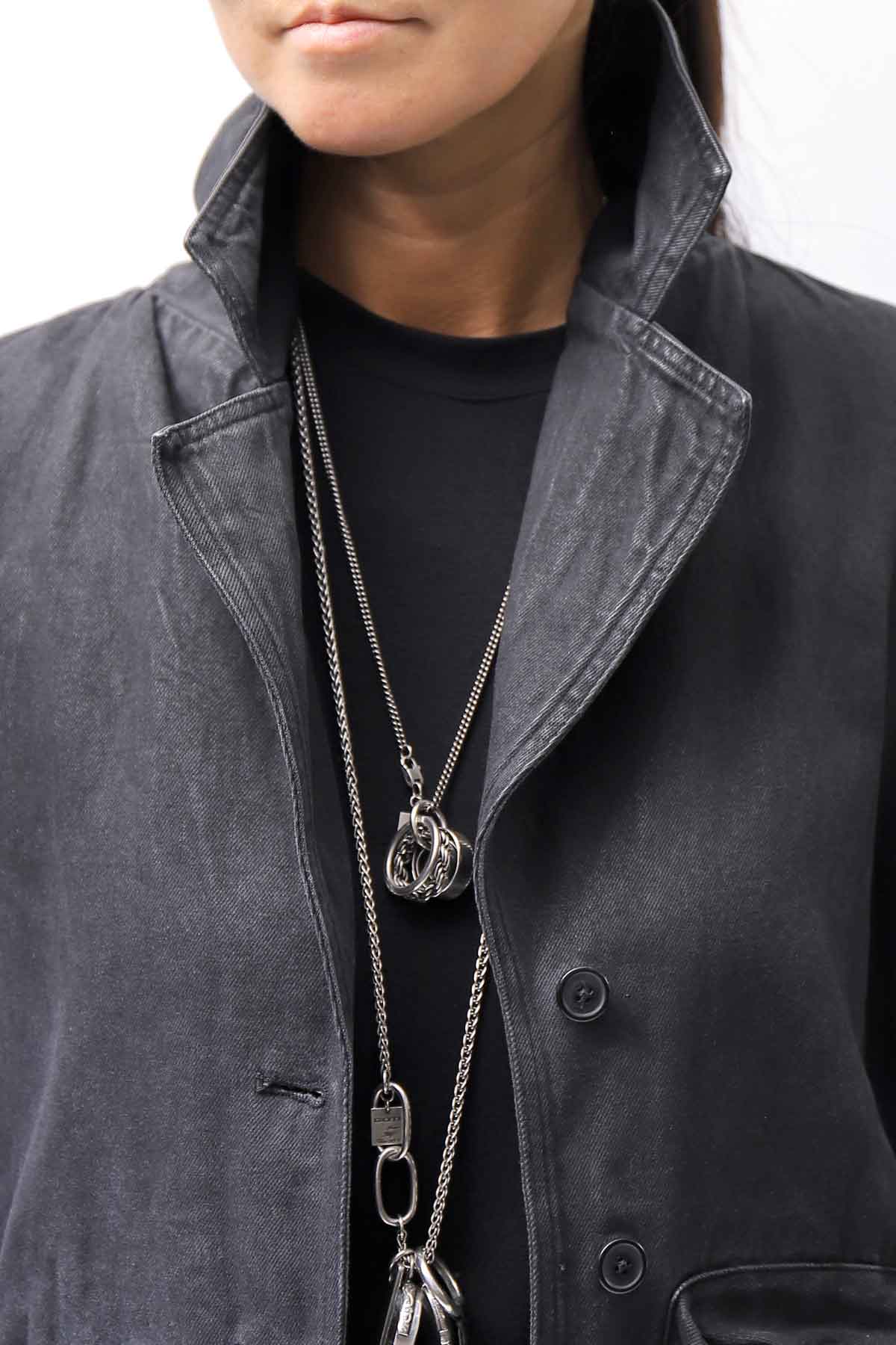 【RUNDHOLZ】 DENIM GLOSS DOLMAN SLEEVE JACKET 103_BLACK GLOSS