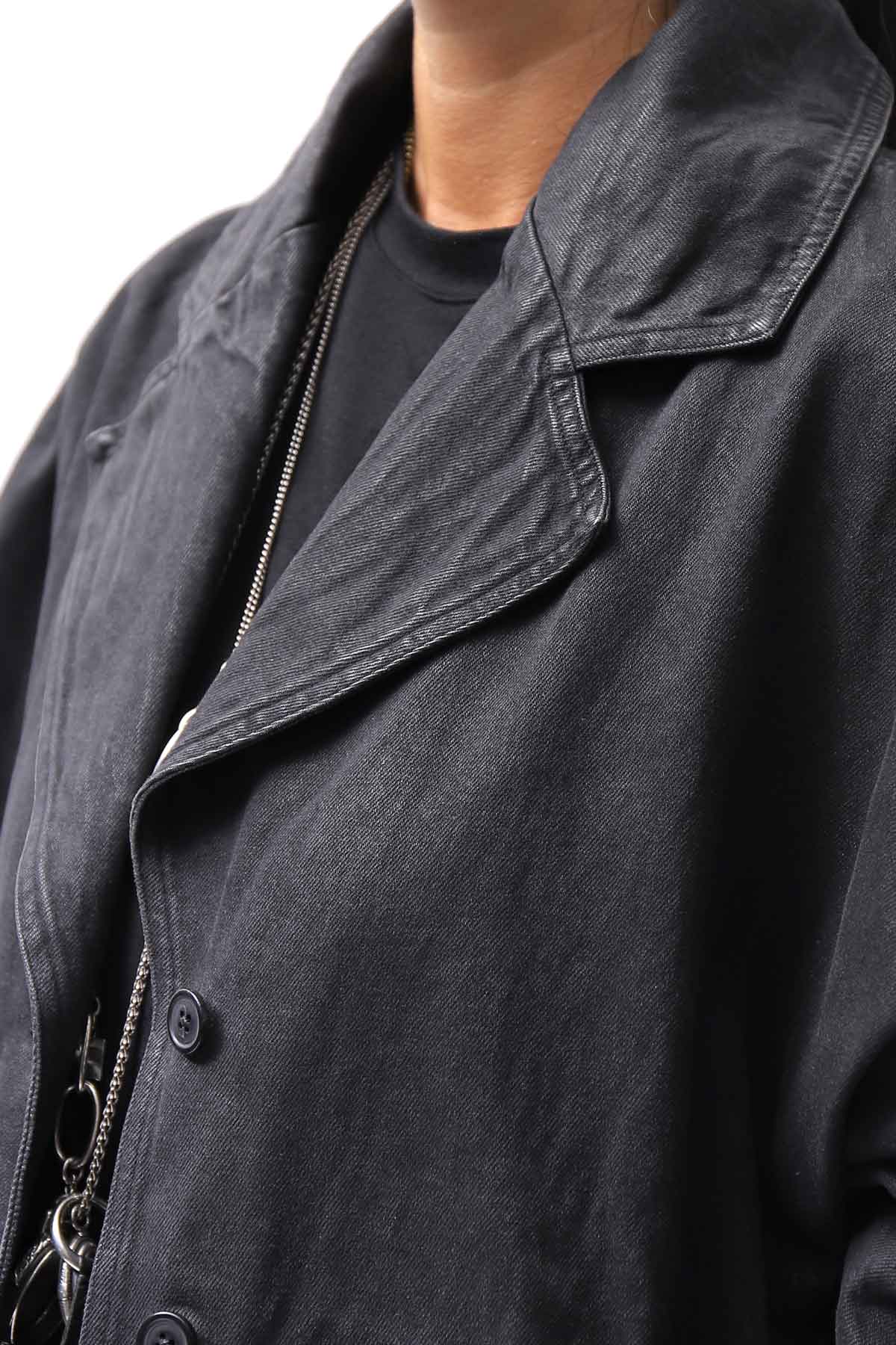 【RUNDHOLZ】 DENIM GLOSS DOLMAN SLEEVE JACKET 103_BLACK GLOSS