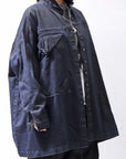 【RUNDHOLZ】 DENIM GLOSS OVER SIZED SHIRT 203_INDIGO BLACK GLOSS