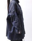 【RUNDHOLZ】 DENIM GLOSS OVER SIZED SHIRT 203_INDIGO BLACK GLOSS