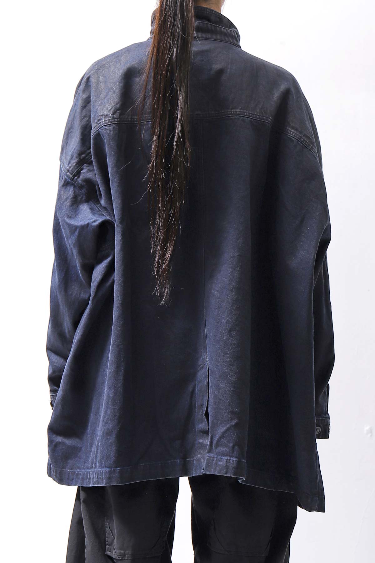【RUNDHOLZ】 DENIM GLOSS OVER SIZED SHIRT 203_INDIGO BLACK GLOSS