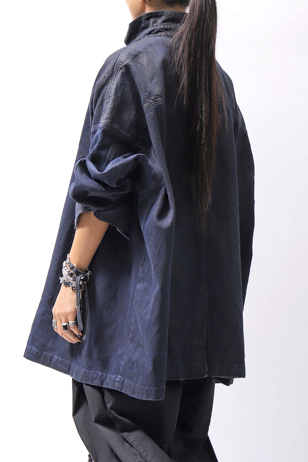【RUNDHOLZ】 DENIM GLOSS OVER SIZED SHIRT 203_INDIGO BLACK GLOSS