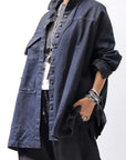 【RUNDHOLZ】 DENIM GLOSS OVER SIZED SHIRT 203_INDIGO BLACK GLOSS