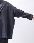 【RUNDHOLZ】 DENIM GLOSS OVER SIZED SHIRT 203_INDIGO BLACK GLOSS