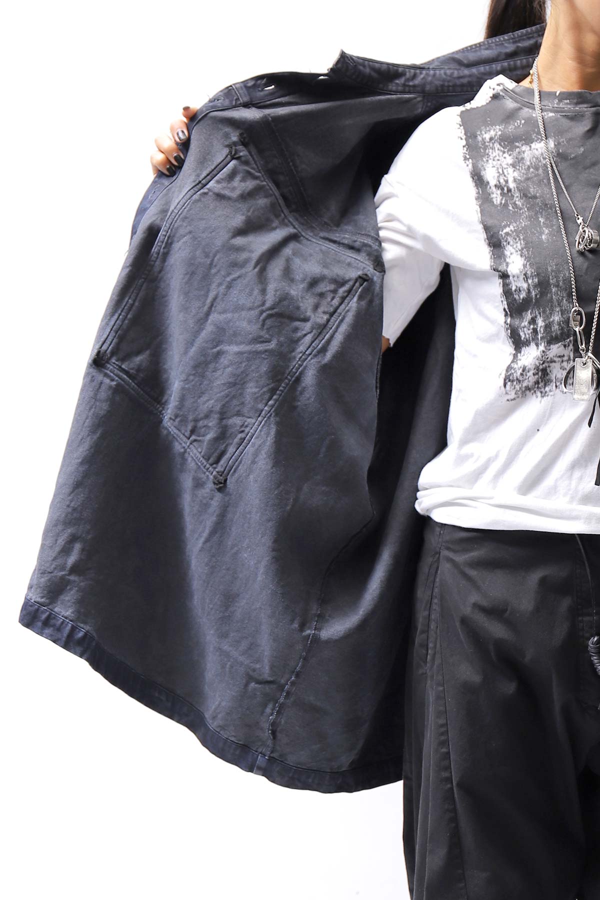 【RUNDHOLZ】 DENIM GLOSS OVER SIZED SHIRT 203_INDIGO BLACK GLOSS