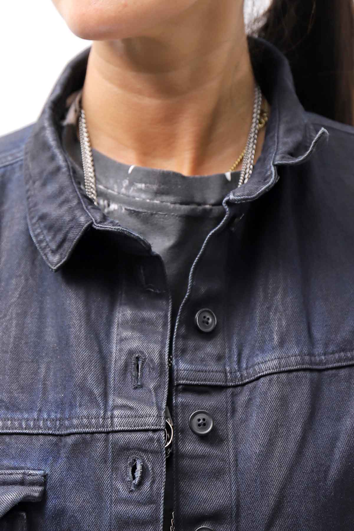 【RUNDHOLZ】 DENIM GLOSS OVER SIZED SHIRT 203_INDIGO BLACK GLOSS