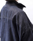 【RUNDHOLZ】 DENIM GLOSS OVER SIZED SHIRT 203_INDIGO BLACK GLOSS