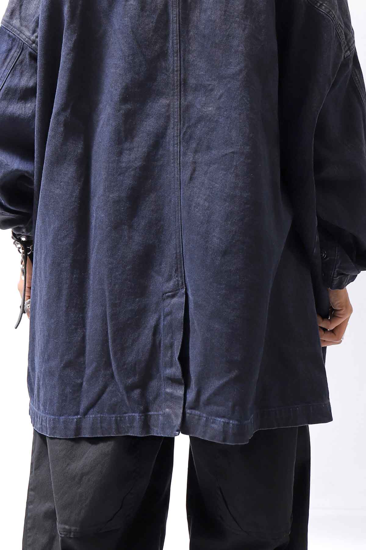 【RUNDHOLZ】 DENIM GLOSS OVER SIZED SHIRT 203_INDIGO BLACK GLOSS