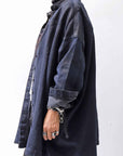【RUNDHOLZ】 DENIM GLOSS OVER SIZED SHIRT 203_INDIGO BLACK GLOSS