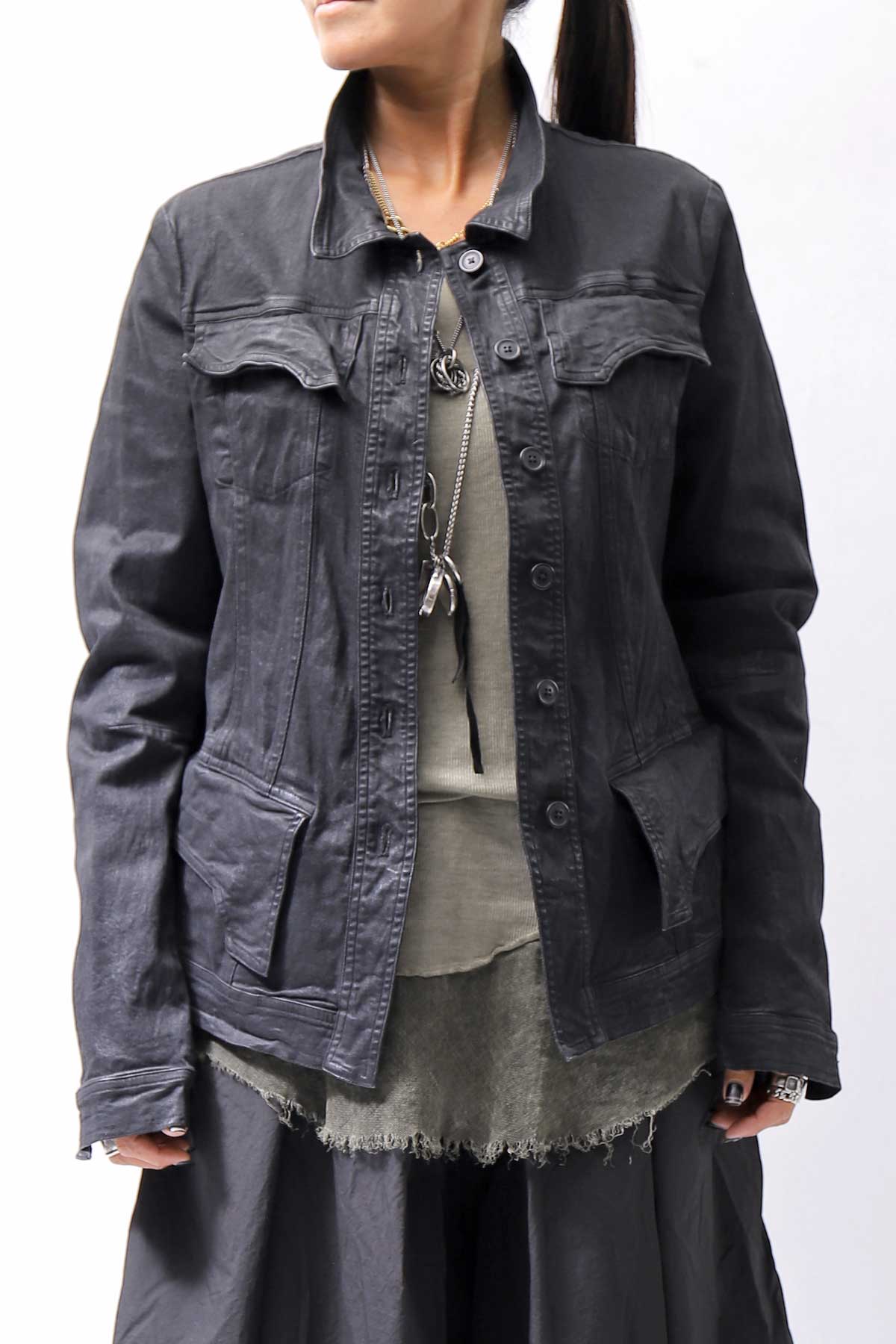 【RUNDHOLZ】 DENIM GLOSS JACKET 103_BLACK GLOSS