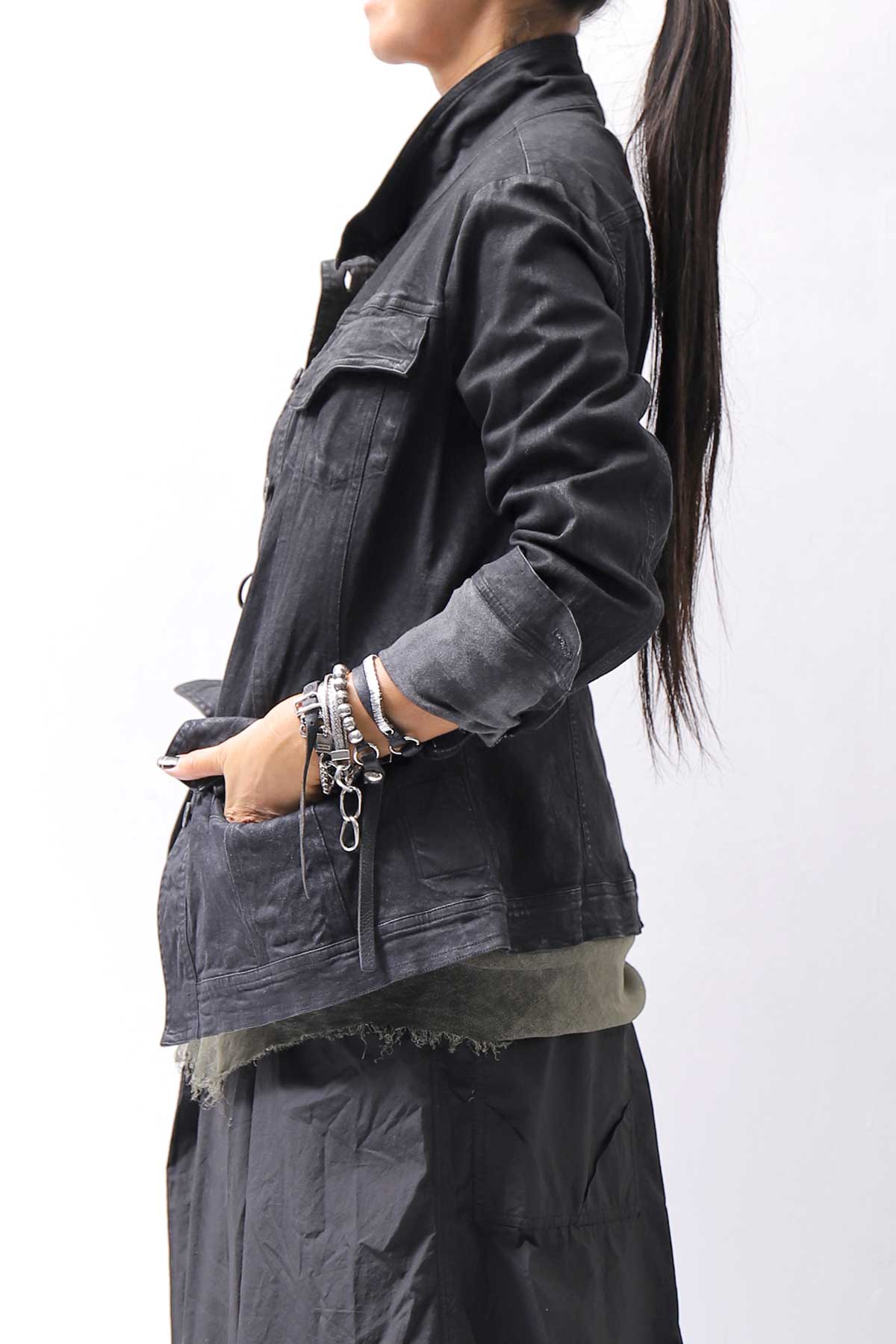 【RUNDHOLZ】 DENIM GLOSS JACKET 103_BLACK GLOSS