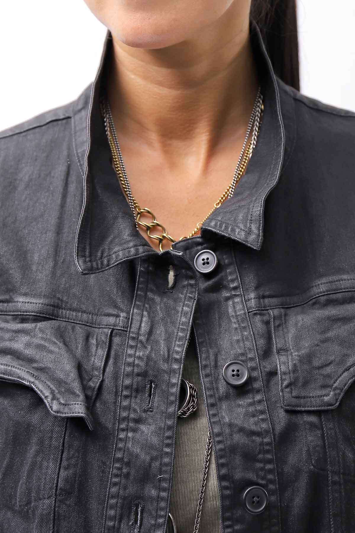 【RUNDHOLZ】 DENIM GLOSS JACKET 103_BLACK GLOSS