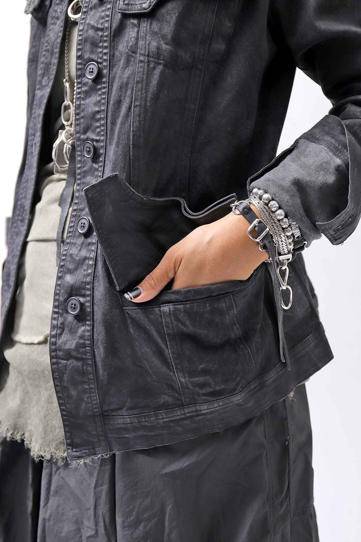 【RUNDHOLZ】 DENIM GLOSS JACKET 103_BLACK GLOSS