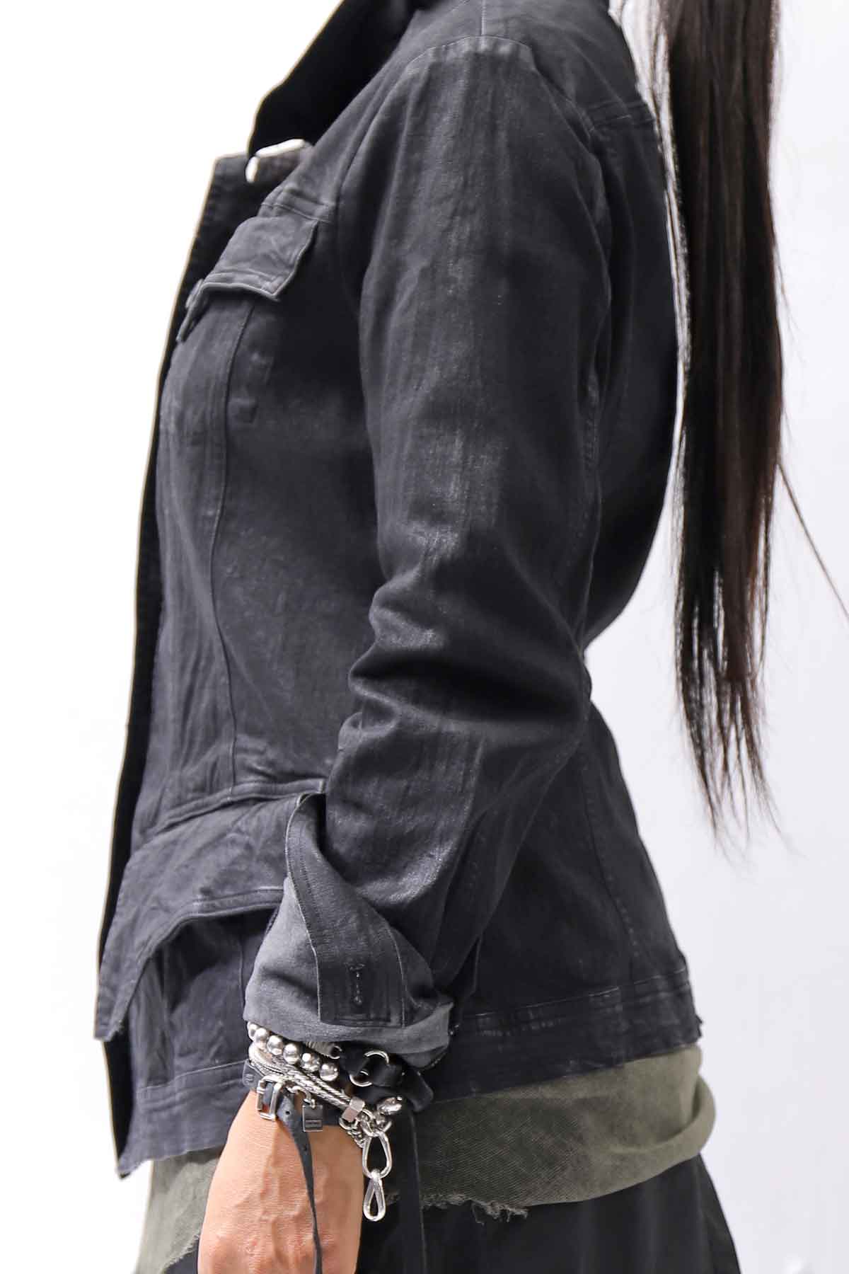 【RUNDHOLZ】 DENIM GLOSS JACKET 103_BLACK GLOSS