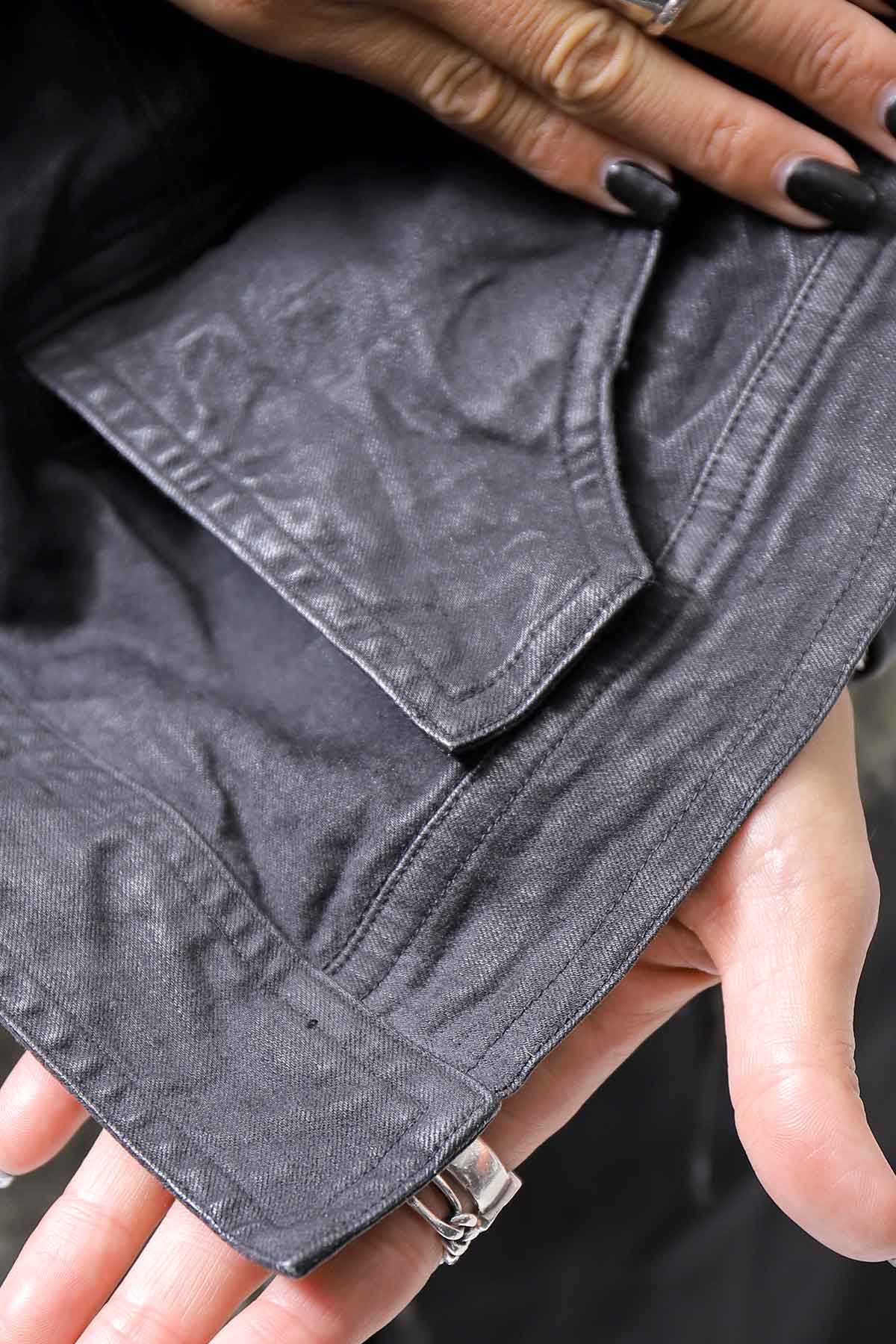 【RUNDHOLZ】 DENIM GLOSS JACKET 103_BLACK GLOSS