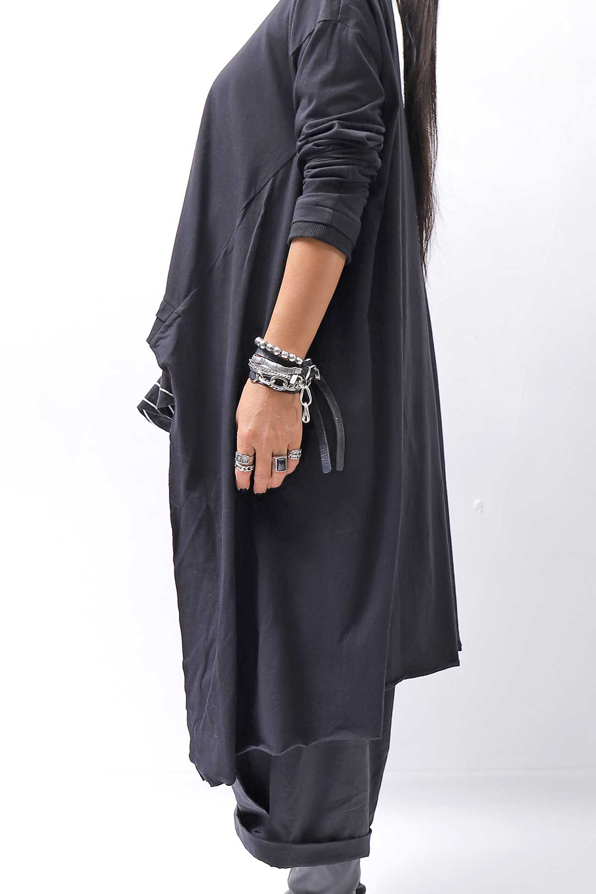 【studio b3】 ASYMMETRY COTTON LONG SLEEVE TOP RBB1982_BLACK