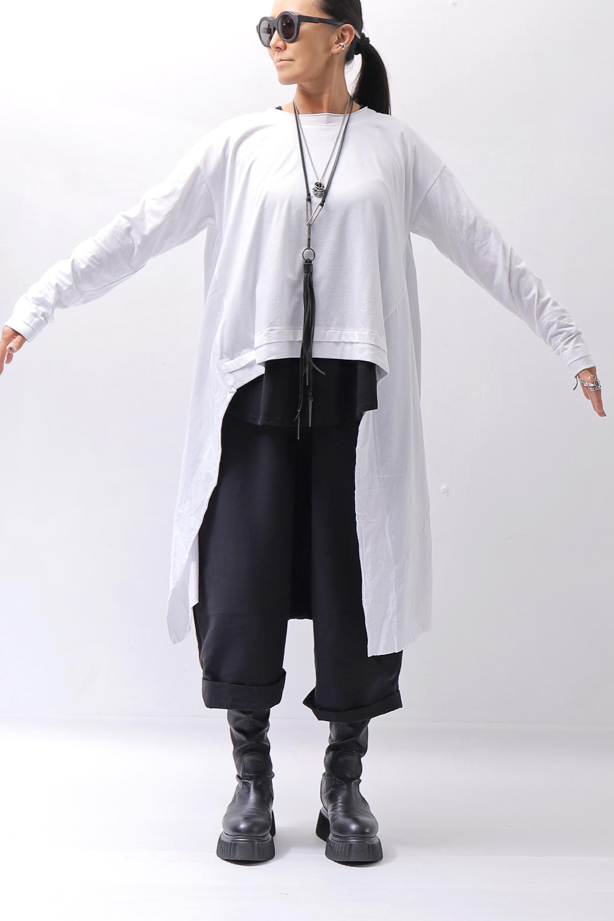 【studio b3】 ASYMMETRY COTTON LONG SLEEVE TOP RBB1982_WHITE