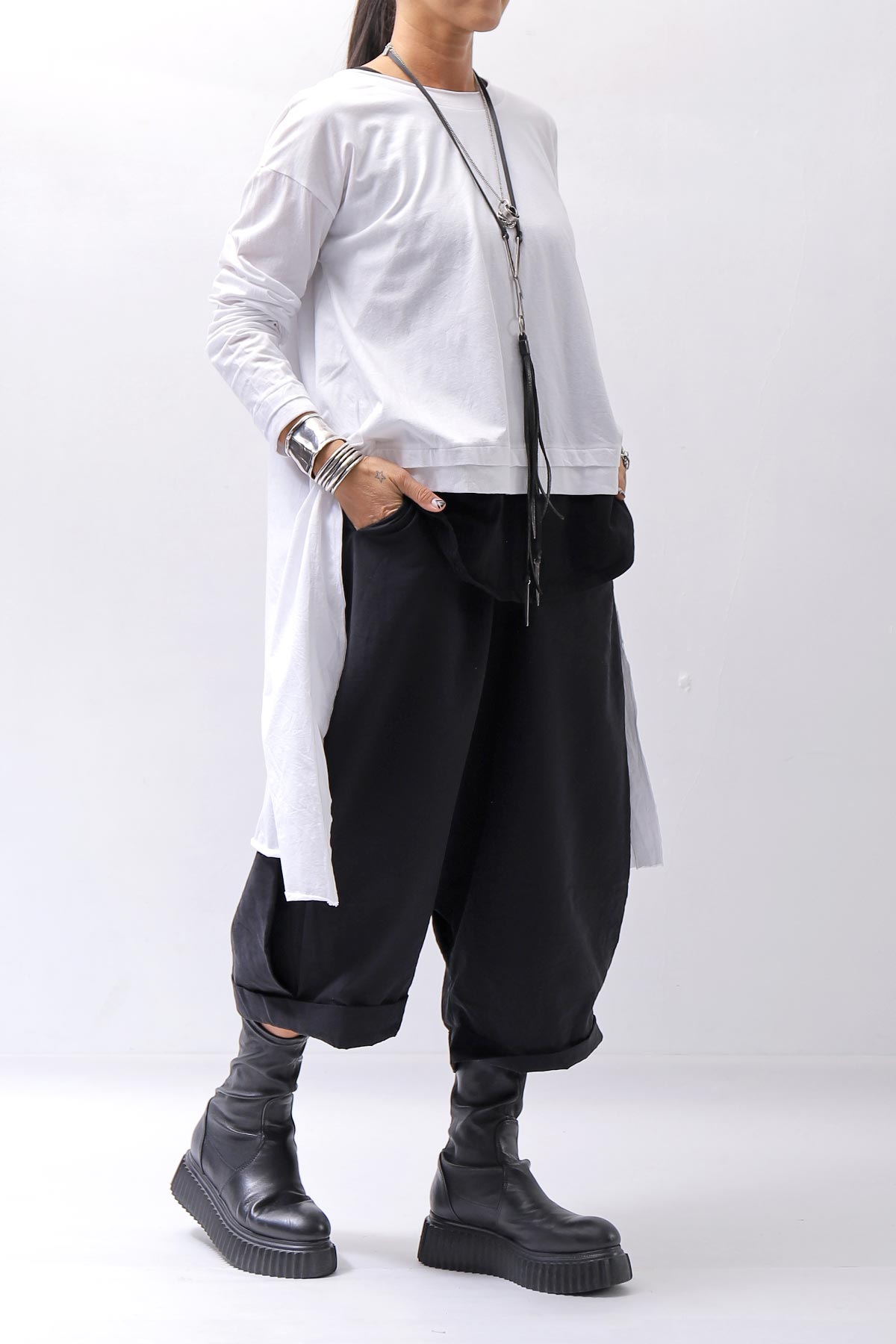 【studio b3】 ASYMMETRY COTTON LONG SLEEVE TOP RBB1982_WHITE