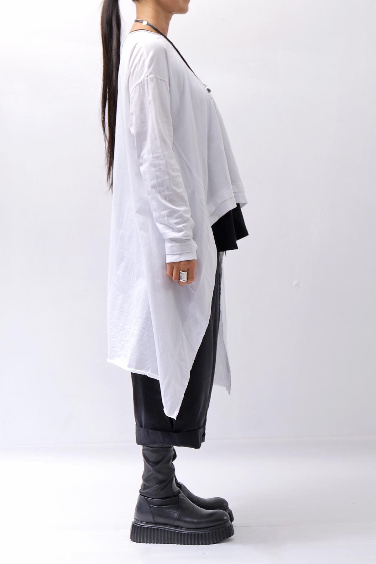 【studio b3】 ASYMMETRY COTTON LONG SLEEVE TOP RBB1982_WHITE