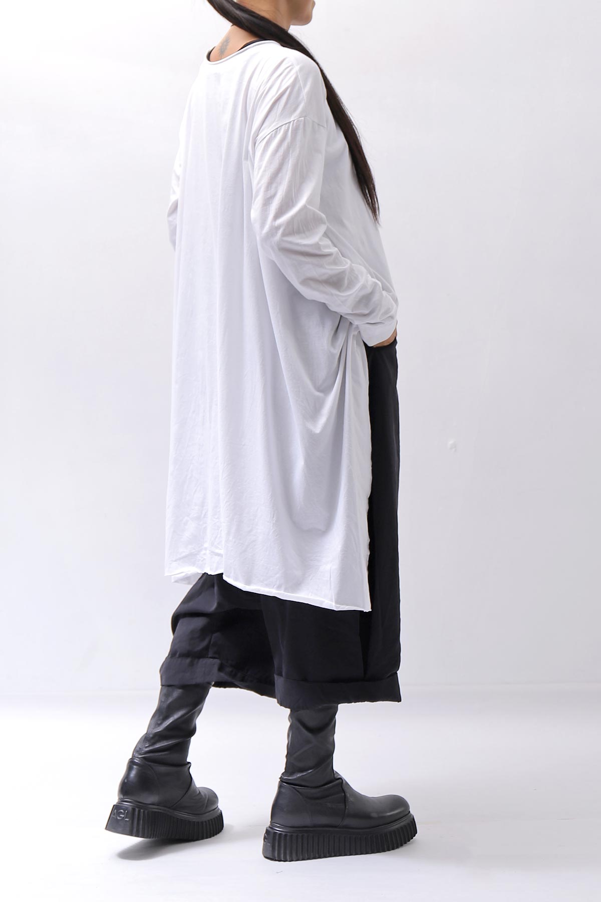 【studio b3】 ASYMMETRY COTTON LONG SLEEVE TOP RBB1982_WHITE