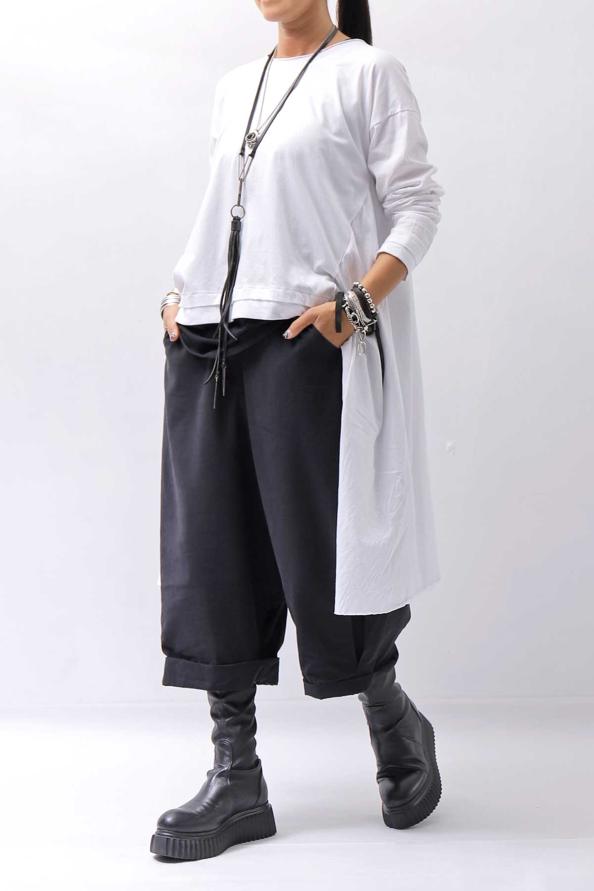 【studio b3】 ASYMMETRY COTTON LONG SLEEVE TOP RBB1982_WHITE