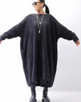 【RUNDHOLZ】 RACCOON COCOON KNIT DRESS_BLACK