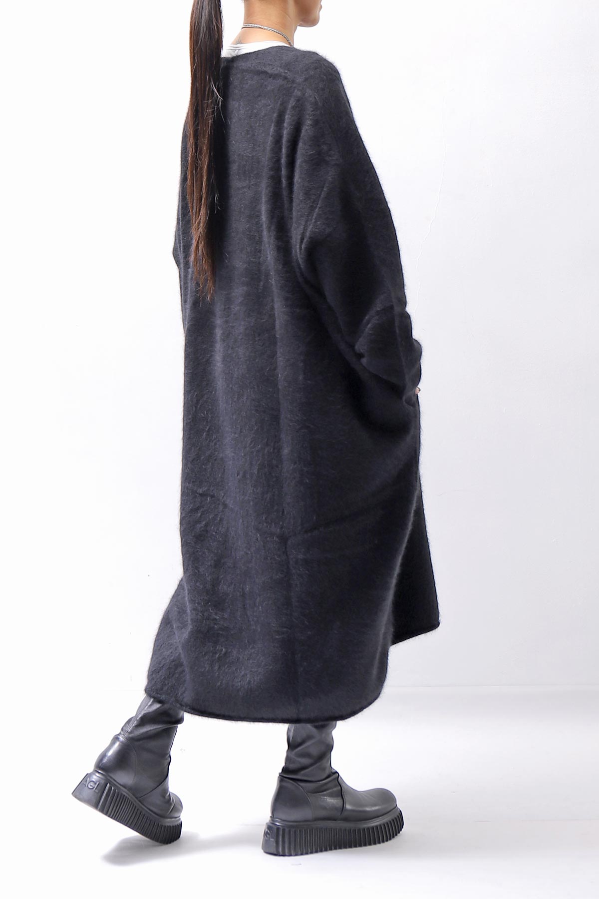 【RUNDHOLZ】 RACCOON COCOON KNIT DRESS_BLACK