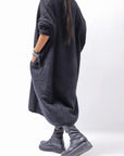 【RUNDHOLZ】 RACCOON COCOON KNIT DRESS_BLACK