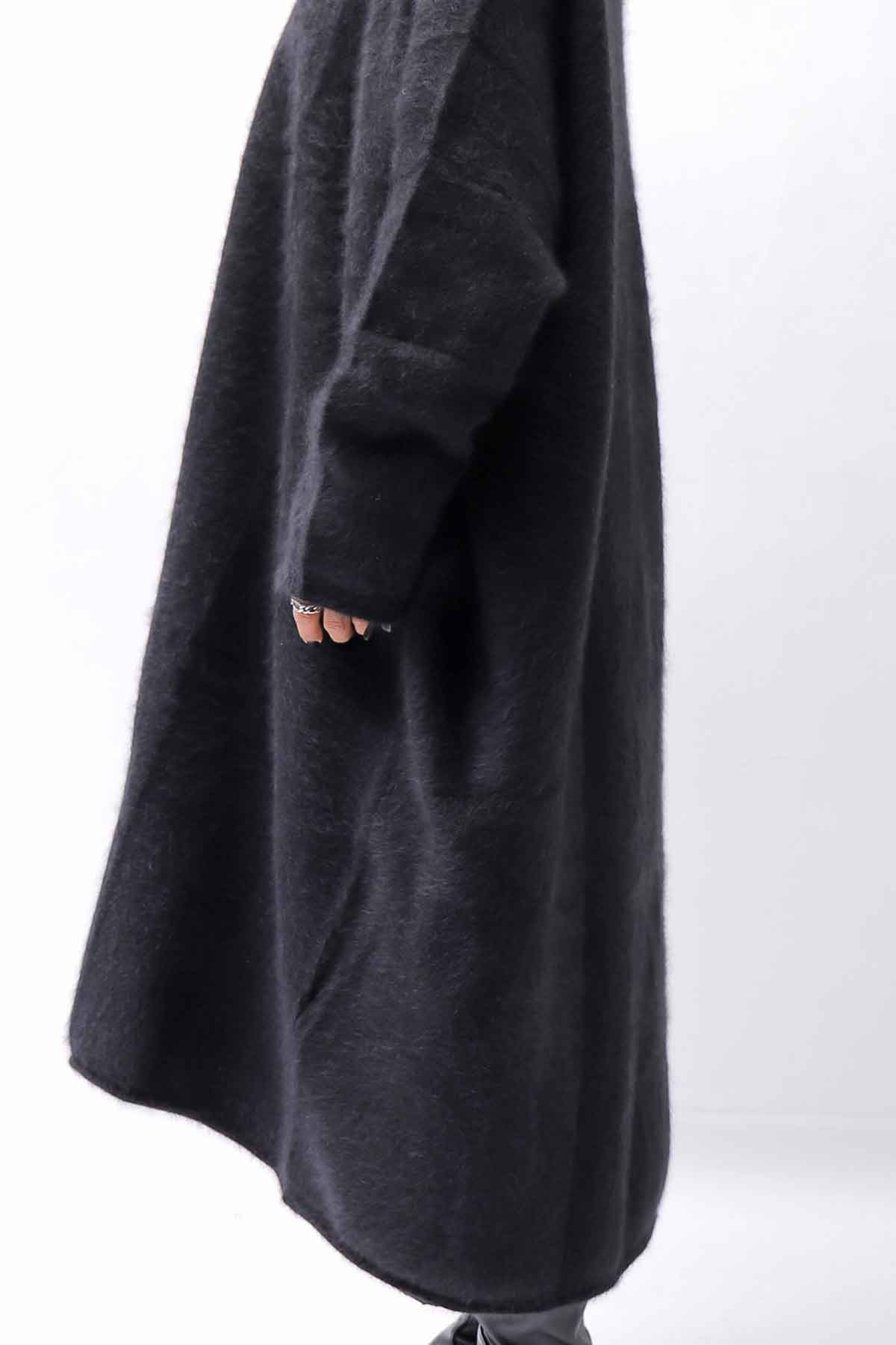 【RUNDHOLZ】 RACCOON COCOON KNIT DRESS_BLACK
