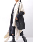【RUNDHOLZ】 UNISEX RACCOON MULTI CARDIGAN COAT KNIT 141 7709_BONE MEL