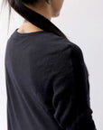 【RUNDHOLZ】 MERINO WOOL JERSEY W LAYERED ASYMMETRY LONG TOPS 118 0502_BLACK