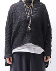 【NOSTRASANTISSIMA】 ASYMMETRY JACQUARD KNIT TOP M114_BLACK