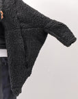 【NOSTRASANTISSIMA】 UNISEX OVERSIZED COCOON VIRGIN WOOL BOA KNIT CARDIGAN_BLACK