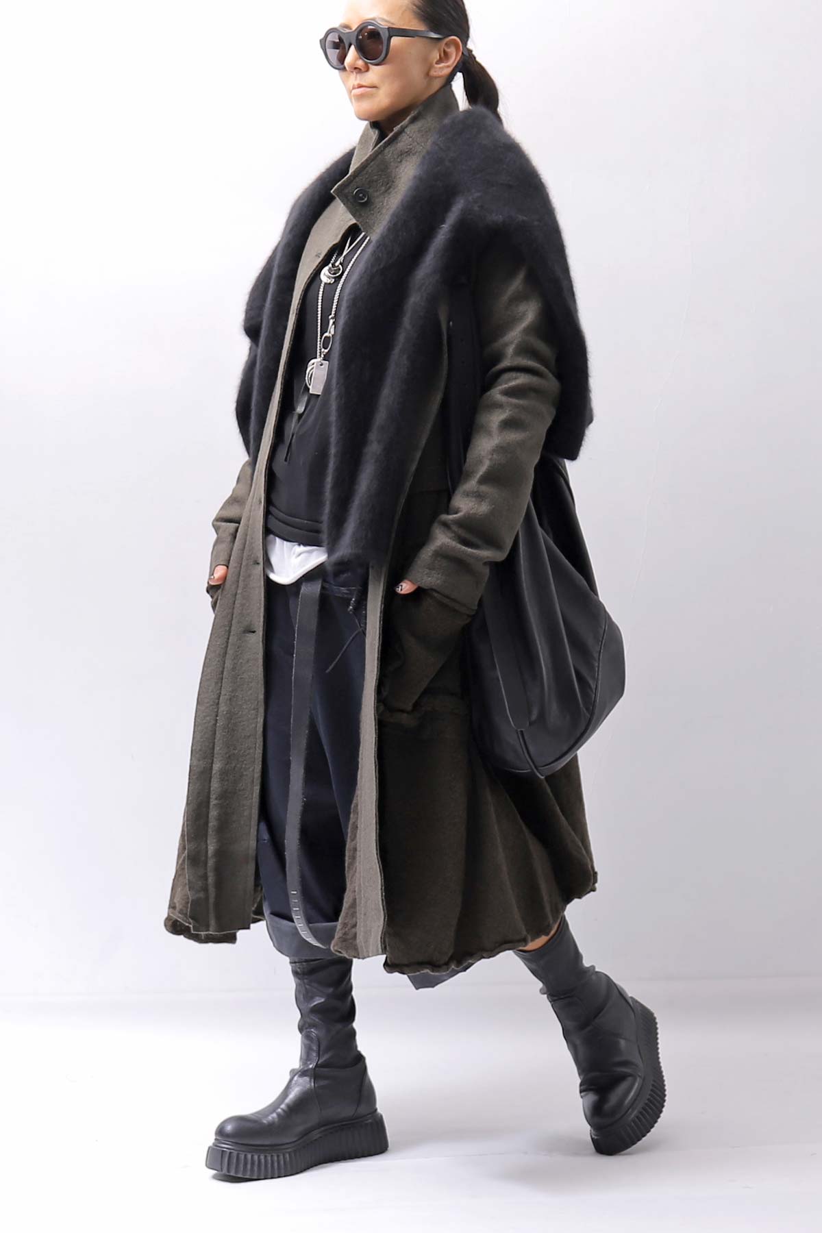 【RUNDHOLZ】 BOILED WOOL & SOFT WOOL KNIT CARDIGAN COAT 388 1203_JUNGLE