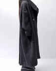 【RUNDHOLZ】 OVER SIZED BIG LAPEL LONG COAT_BLACK MEL