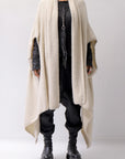 【RUNDHOLZ】 UNISEX RACCOON MULTI CARDIGAN COAT KNIT 141 7709_BONE MEL